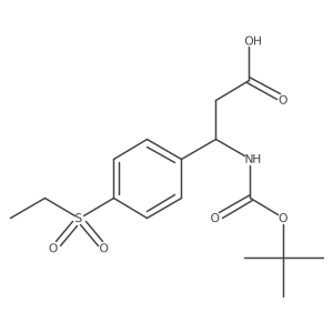 (R)-3-((tert-butoxycarbonyl)amino)-3-(4-(ethylsulfonyl)phenyl)propanoic acid结构式