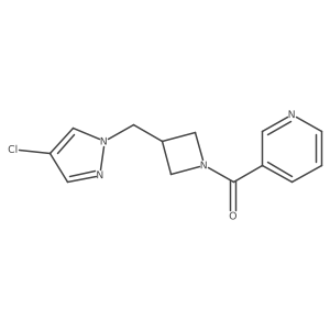 3-{3-[(4-chloro-1H-pyrazol-1-yl)methyl]azetidine-1-carbonyl}pyridine结构式