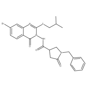 1-benzyl-N-{7-bromo-2-[(2-methylpropyl)sulfanyl]-4-oxo-3,4-dihydroquinazolin-3-yl}-5-oxopyrrolidine-3-carboxamide Structure