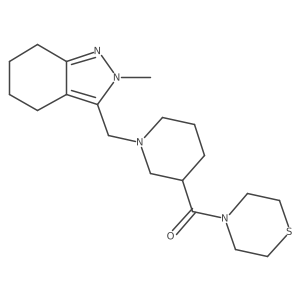 2-methyl-3-{[3-(thiomorpholine-4-carbonyl)piperidin-1-yl]methyl}-4,5,6,7-tetrahydro-2H-indazole Structure