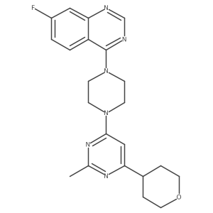 7-Fluoro-4-{4-[2-methyl-6-(oxan-4-yl)pyrimidin-4-yl]piperazin-1-yl}quinazoline Structure