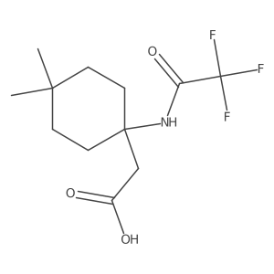 2-[4,4-Dimethyl-1-(2,2,2-trifluoroacetamido)cyclohexyl]acetic acid Structure