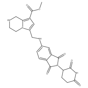 methyl 6-({[2-(2,6-dioxopiperidin-3-yl)-1,3-dioxo-2,3-dihydro-1H-isoindol-5-yl]amino}methyl)-1H,2H,3H,4H-pyrrolo[1,2-a]pyrazine-8-carboxylate结构式