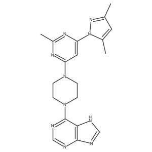 6-{4-[6-(3,5-dimethyl-1H-pyrazol-1-yl)-2-methylpyrimidin-4-yl]piperazin-1-yl}-9H-purine结构式