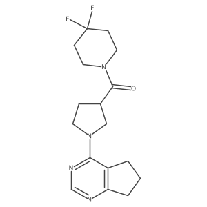 1-(1-{5H,6H,7H-cyclopenta[d]pyrimidin-4-yl}pyrrolidine-3-carbonyl)-4,4-difluoropiperidine结构式
