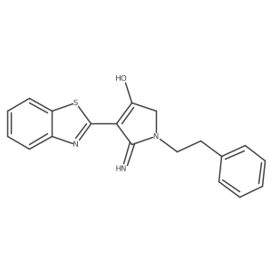 5-amino-4-(benzo[d]thiazol-2-yl)-1-phenethyl-1H-pyrrol-3(2H)-one Structure