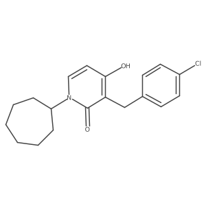 3-(4-chlorobenzyl)-1-cycloheptyl-4-hydroxy-2(1H)-pyridinone Structure