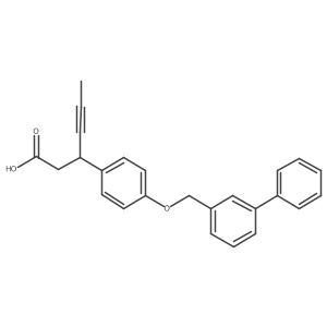 3-(4-([1,1'-Biphenyl]-3-ylmethoxy)phenyl)hex-4-ynoic acid结构式