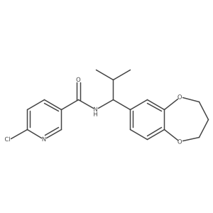 6-chloro-N-[1-(3,4-dihydro-2H-1,5-benzodioxepin-7-yl)-2-methylpropyl]pyridine-3-carboxamide Structure