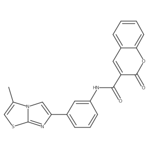 N-(3-{3-methylimidazo[2,1-b][1,3]thiazol-6-yl}phenyl)-2-oxo-2H-chromene-3-carboxamide Structure