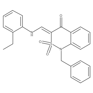 (E)-1-benzyl-3-(((2-ethylphenyl)amino)methylene)-1H-benzo[c][1,2]thiazin-4(3H)-one 2,2-dioxide结构式