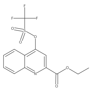 Ethyl 4-(((trifluoromethyl)sulfonyl)oxy)quinoline-2-carboxylate结构式
