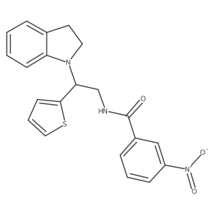 N-(2-(indolin-1-yl)-2-(thiophen-2-yl)ethyl)-3-nitrobenzamide Structure