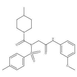 N-(2-((3-methoxyphenyl)amino)-2-oxoethyl)-4-methyl-N-tosylpiperazine-1-carboxamide结构式