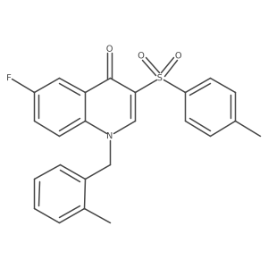 6-fluoro-1-(2-methylbenzyl)-3-tosylquinolin-4(1H)-one结构式
