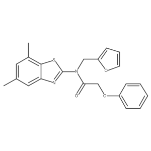 Cc1cc(C)c2sc(N(Cc3ccco3)C(=O)COc3ccccc3)nc2c1结构式