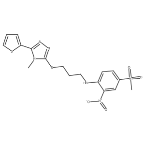 4-(methylsulfonyl)-N-(3-{[4-methyl-5-(thiophen-2-yl)-4H-1,2,4-triazol-3-yl]sulfanyl}propyl)-2-nitroaniline Structure