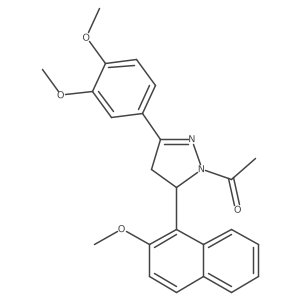 1-(3-(3,4-dimethoxyphenyl)-5-(2-methoxynaphthalen-1-yl)-4,5-dihydro-1H-pyrazol-1-yl)ethanone结构式