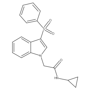 N-cyclopropyl-2-(3-(phenylsulfonyl)-1H-indol-1-yl)acetamide结构式
