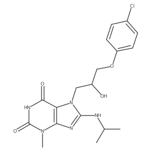 7-(3-(4-chlorophenoxy)-2-hydroxypropyl)-8-(isopropylamino)-3-methyl-1H-purine-2,6(3H,7H)-dione Structure