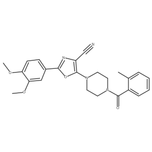 2-(3,4-Dimethoxyphenyl)-5-(4-(2-methylbenzoyl)piperazin-1-yl)oxazole-4-carbonitrile Structure
