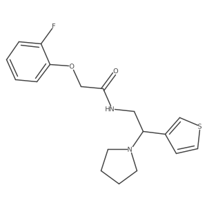 2-(2-fluorophenoxy)-N-(2-(pyrrolidin-1-yl)-2-(thiophen-3-yl)ethyl)acetamide结构式