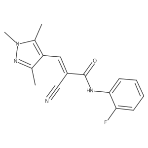 2-cyano-N-(2-fluorophenyl)-3-(1,3,5-trimethyl-1H-pyrazol-4-yl)prop-2-enamide结构式