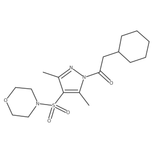 4-{[1-(cyclohexylacetyl)-3,5-dimethyl-1H-pyrazol-4-yl]sulfonyl}morpholine Structure