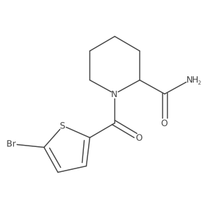 1-(5-Bromothiophene-2-carbonyl)piperidine-2-carboxamide结构式