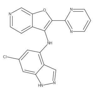 N-(6-chloro-1H-indazol-4-yl)-2-(pyrimidin-2-yl)furo[2,3-c]pyridin-3-amine Structure