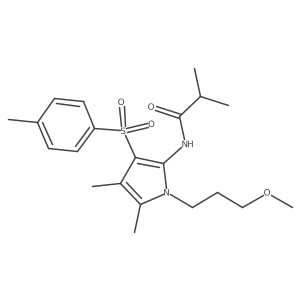 N-{1-(3-methoxypropyl)-4,5-dimethyl-3-[(4-methylphenyl)sulfonyl]-1H-pyrrol-2-yl}-2-methylpropanamide Structure