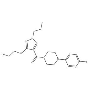 (4-(4-fluorophenyl)piperazin-1-yl)(3-propoxy-1-propyl-1H-pyrazol-4-yl)methanone结构式