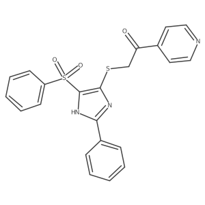 2-((2-phenyl-4-(phenylsulfonyl)-1H-imidazol-5-yl)thio)-1-(pyridin-4-yl)ethanone结构式