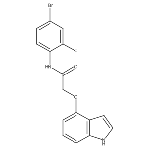 N-(4-bromo-2-fluorophenyl)-2-(1H-indol-4-yloxy)acetamide结构式