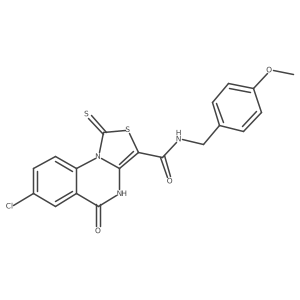 7-chloro-N-(4-methoxybenzyl)-5-oxo-1-thioxo-4,5-dihydro-1H-thiazolo[3,4-a]quinazoline-3-carboxamide结构式