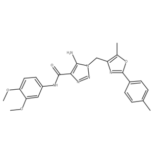 5-amino-N-(3,4-dimethoxyphenyl)-1-{[5-methyl-2-(4-methylphenyl)-1,3-oxazol-4-yl]methyl}-1H-1,2,3-triazole-4-carboxamide结构式