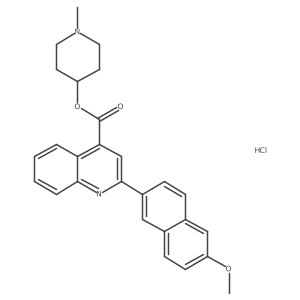 1-Methylpiperidin-4-YL 2-(6-methoxynaphthalen-2-YL)quinoline-4-carboxylate hydrochloride Structure