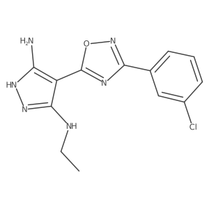 4-[3-(3-Chlorophenyl)-1,2,4-oxadiazol-5-yl]-3-N-ethyl-1H-pyrazole-3,5-diamine结构式