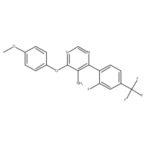4-(2-Fluoro-4-trifluoromethyl-phenyl)-6-(4-methoxy-phenoxy)-pyrimidin-5-ylamine Structure