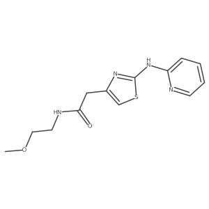 N-(2-methoxyethyl)-2-(2-(pyridin-2-ylamino)thiazol-4-yl)acetamide结构式