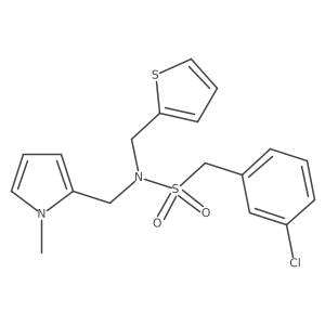 1-(3-chlorophenyl)-N-((1-methyl-1H-pyrrol-2-yl)methyl)-N-(thiophen-2-ylmethyl)methanesulfonamide Structure