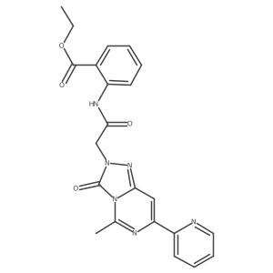 ethyl 2-{[(5-methyl-3-oxo-7-pyridin-2-yl[1,2,4]triazolo[4,3-c]pyrimidin-2(3H)-yl)acetyl]amino}benzoate结构式
