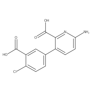 6-Amino-3-(3-carboxy-4-chlorophenyl)picolinic acid结构式