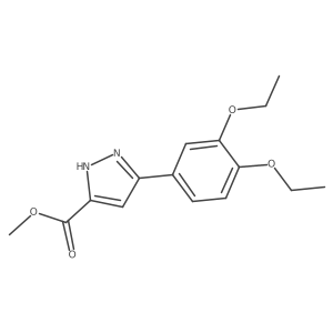 methyl 3-(3,4-diethoxyphenyl)-1H-pyrazole-5-carboxylate结构式