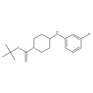 Tert-butyl 4-((5-bromopyridin-3-yl)amino)piperidine-1-carboxylate结构式