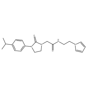 N-(2-(1H-pyrrol-1-yl)ethyl)-2-(3-(4-isopropylphenyl)-2-oxoimidazolidin-1-yl)acetamide结构式