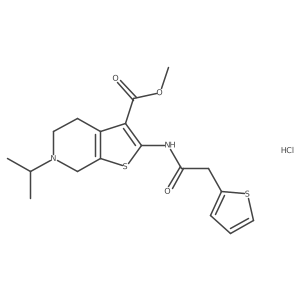 Methyl 6-isopropyl-2-(2-(thiophen-2-yl)acetamido)-4,5,6,7-tetrahydrothieno[2,3-c]pyridine-3-carboxylate hydrochloride结构式