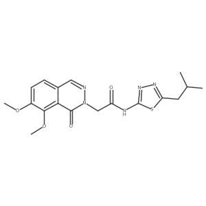 2-(7,8-dimethoxy-1-oxophthalazin-2(1H)-yl)-N-[5-(2-methylpropyl)-1,3,4-thiadiazol-2-yl]acetamide结构式