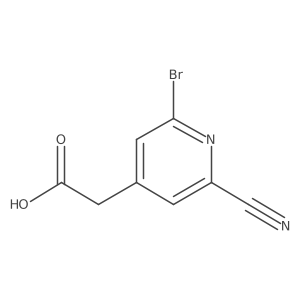 (2-Bromo-6-cyanopyridin-4-YL)acetic acid结构式