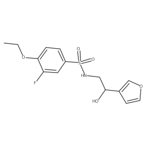 4-ethoxy-3-fluoro-N-(2-(furan-3-yl)-2-hydroxyethyl)benzenesulfonamide结构式